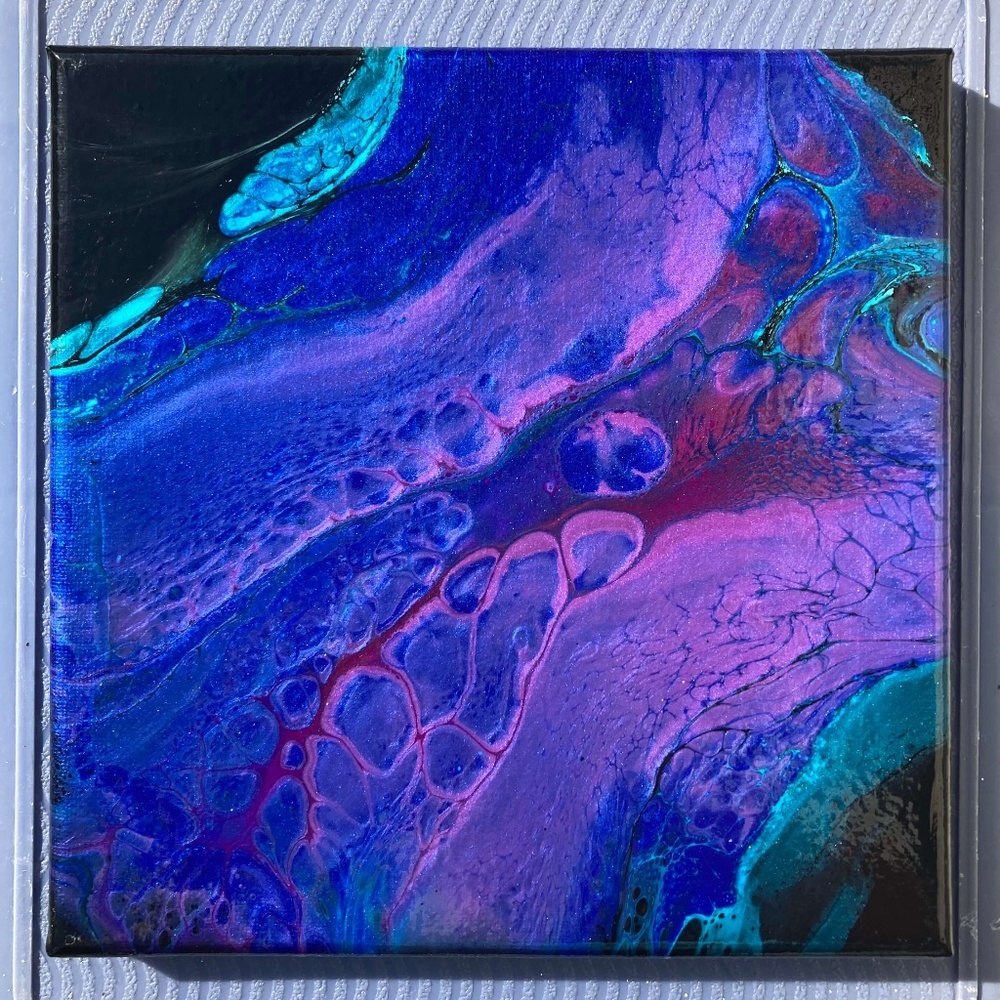 Occult 8"x8" Painting by Color Fluent Art (Black/Pink/Purple/Blue/Green)